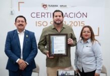 Recibe Gobierno de Ismael Burgueño certificación internacional por la calidad de procesos del IMPLAN