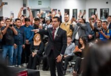 Abdiel Gutiérrez Coronado toma protesta como alcalde de Tijuana, tras la licencia solicitada por Ismael Burgueño.
